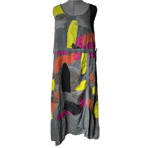 made in italy Dresses & Skirts - Linen printed sleeveless dress made in Italy L